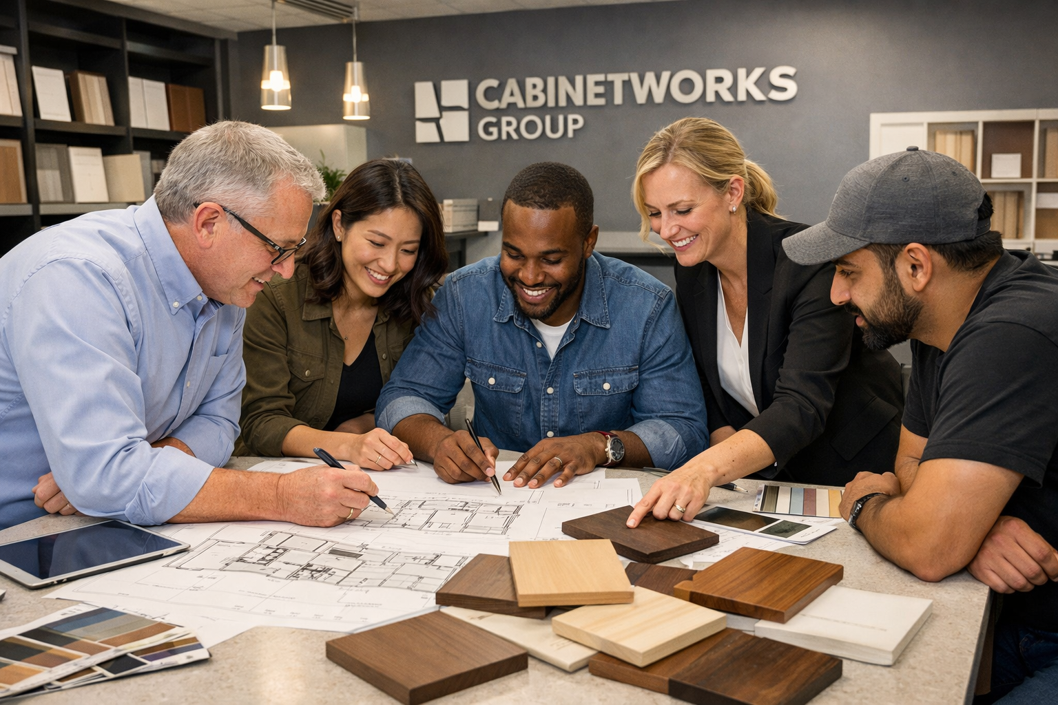 Cabinetworks team collaborating with partners